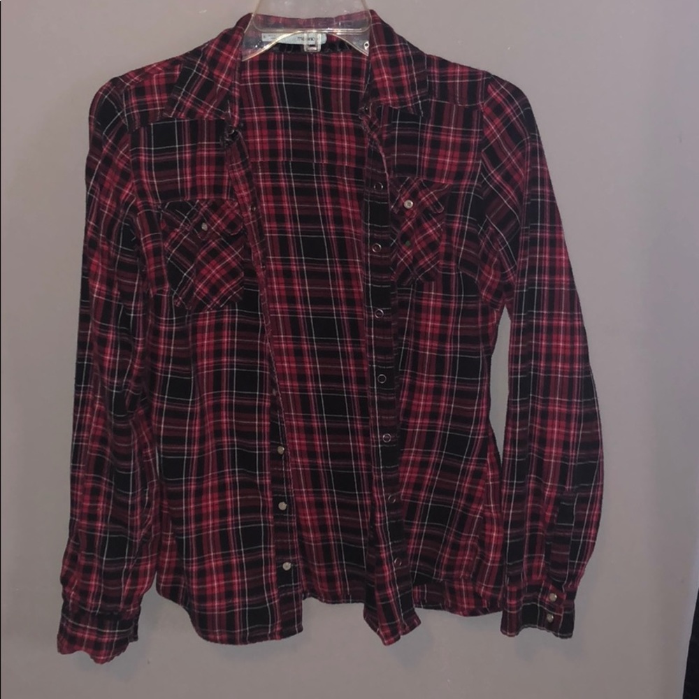 Maurice’s black and red flannel